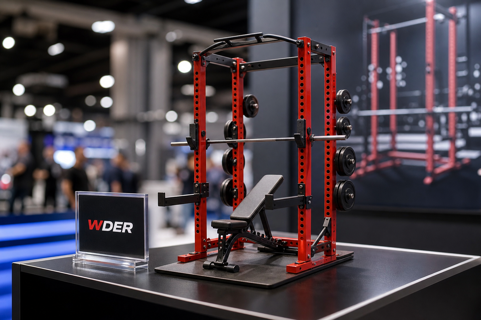 Premium miniature gym model finish and packaging guide | دليل الشراء المحلي — WDER mini gym model shown in a real display scene with one natural brand mark.