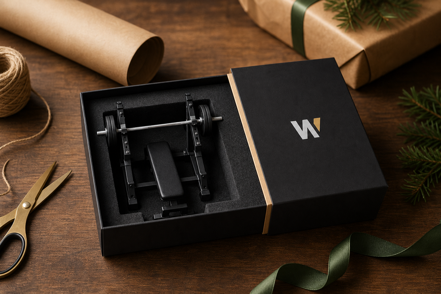 Miniature Gym Equipment Size and Scale Guide — physical WDER mini gym model in a real use scene with one natural brand mark.
