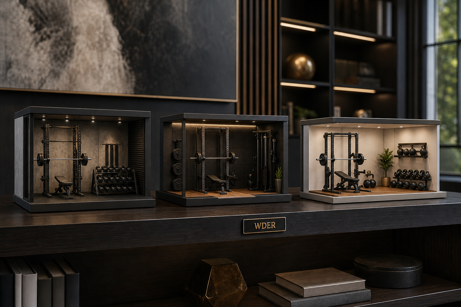 Premium Mini Gym Model Finish and Packaging Checklist — physical WDER mini gym model in a real use scene with one natural brand mark.