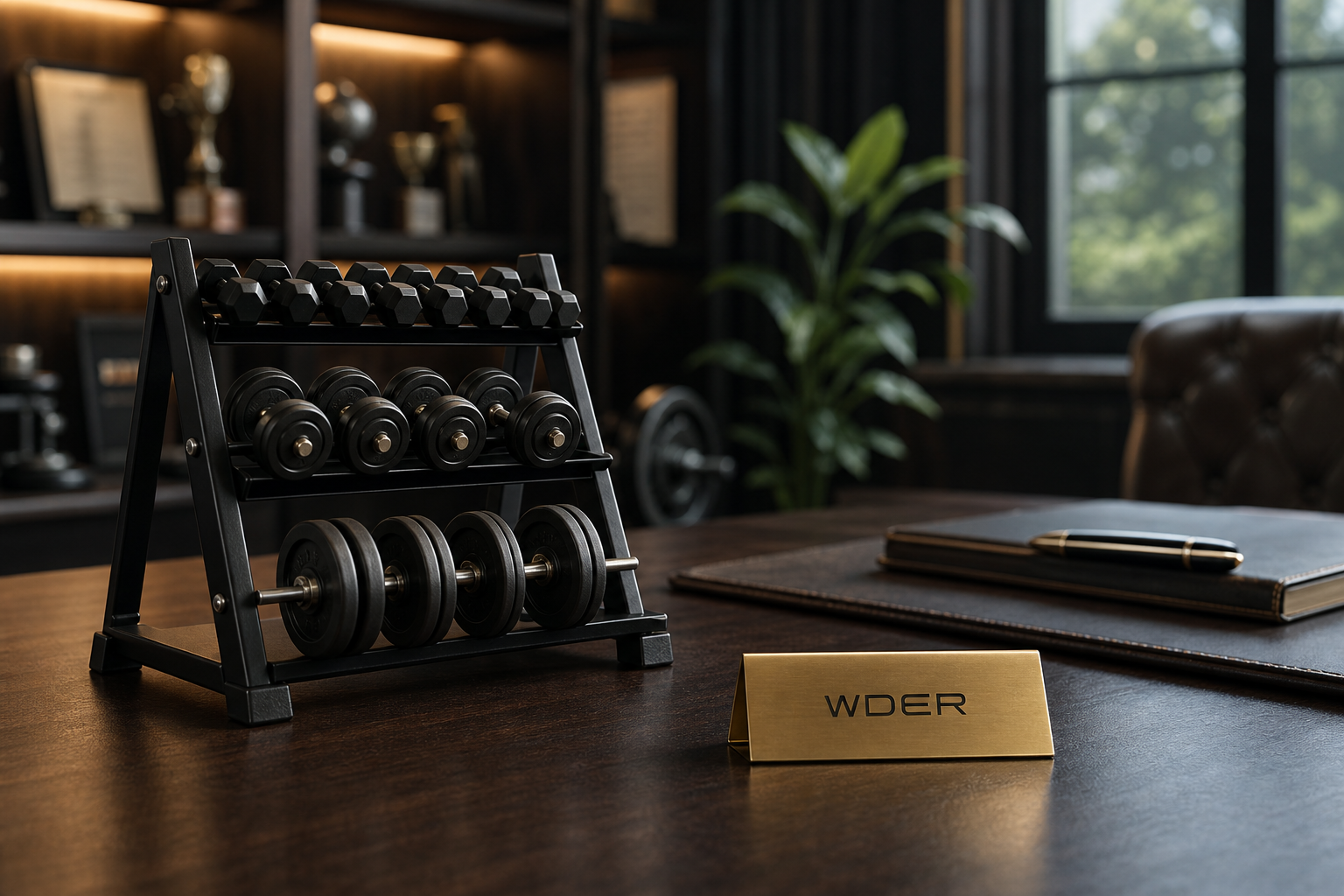 Physical Mini Gym Models vs STL and Digital Files — physical WDER mini gym model in a real use scene with one natural brand mark.