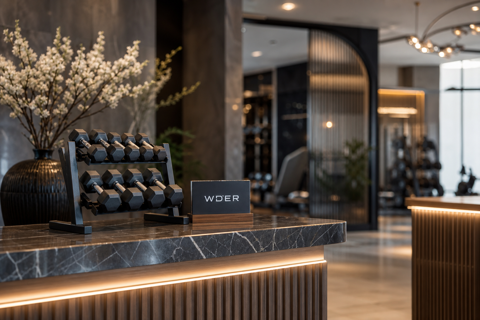Mini Gym Model Procurement Brief for First Orders — WDER physical mini gym model in a realistic display setting with one natural brand mark.