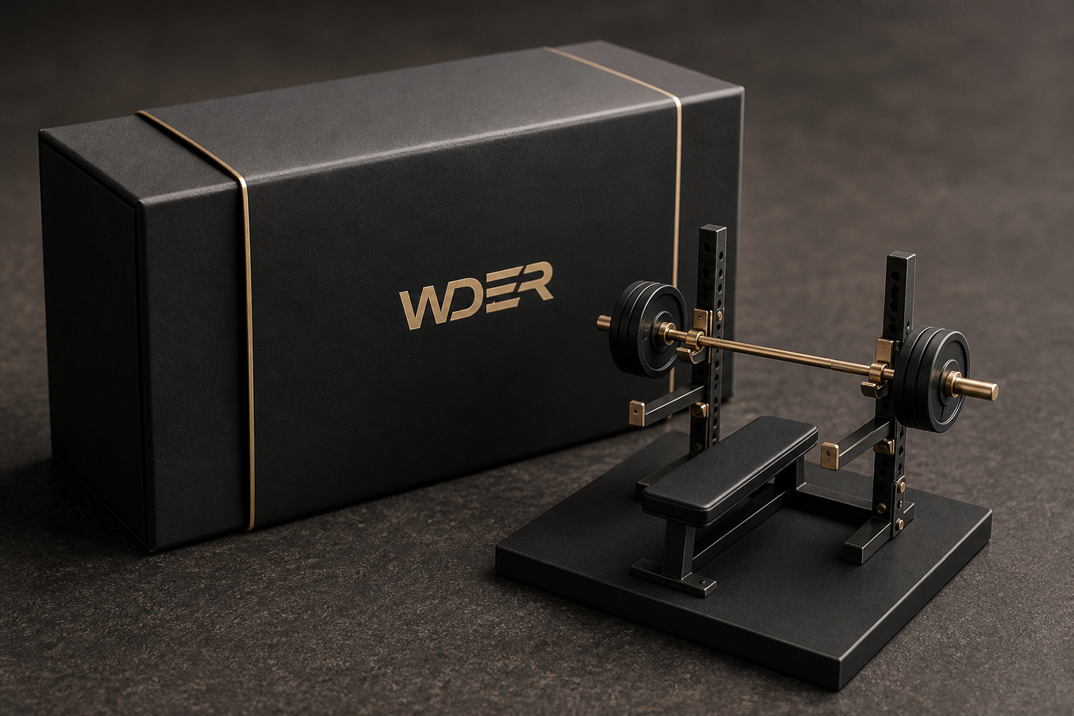 Coach Achievement Gift: Choosing a Mini Gym Model — WDER physical mini gym model in a realistic display setting with one natural brand mark.