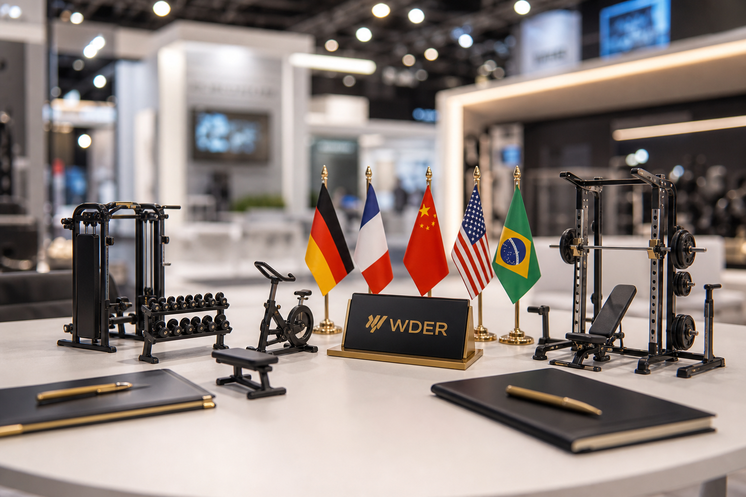 Fitness Content Mini Gym Model Photo Shoot Guide — physical WDER mini gym model with one natural brand mark in a realistic scene.