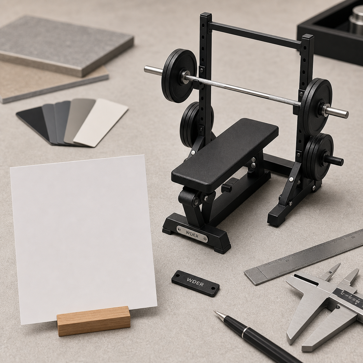Mini Gym Model RFP Template for Branded Bulk Buyers — physical WDER mini gym model in a realistic procurement or display scene.