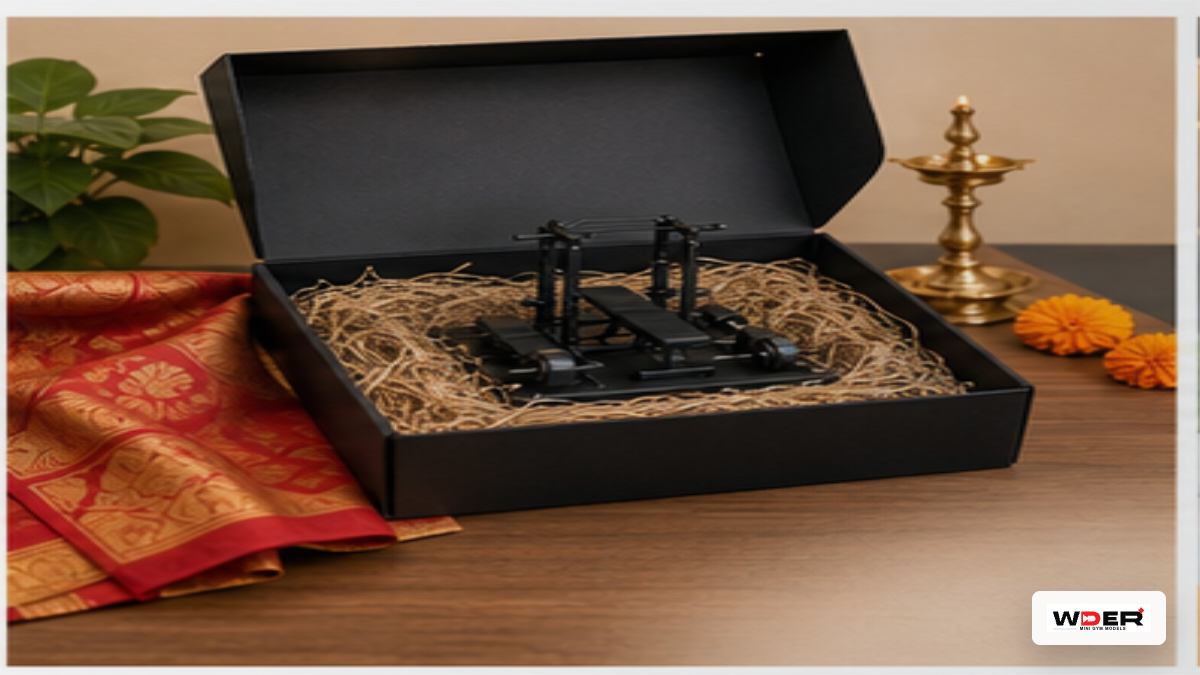Gym opening gift ideas: reception counter और member photos के लिए mini models - WDER Mini Gym localized blog cover