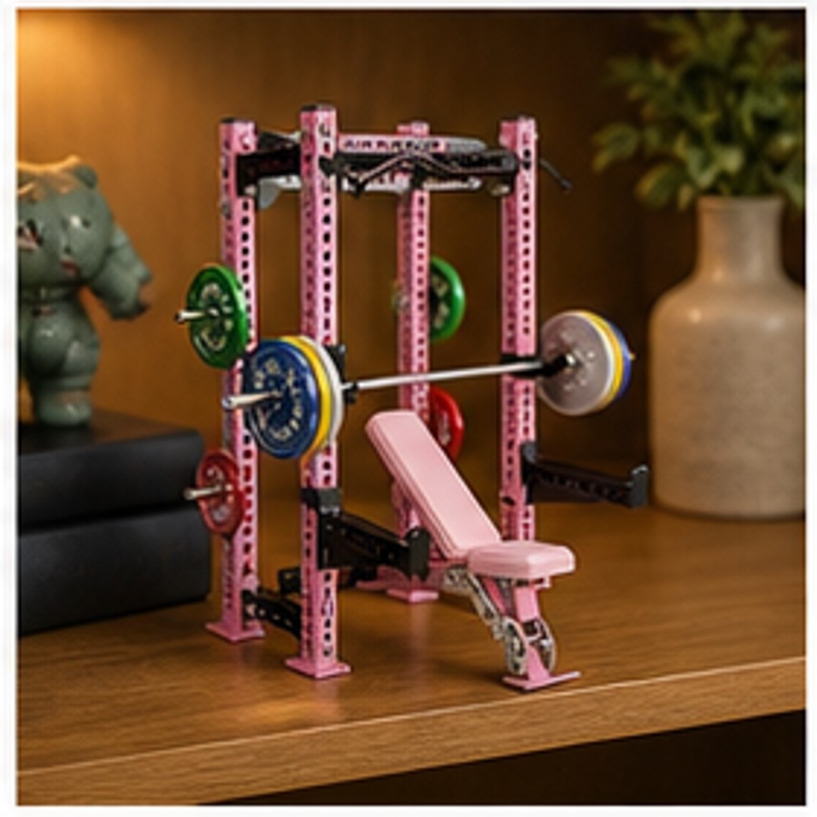 هدية Wellness فاخرة لعملاء VIP: Mini Power Rack - WDER mini gym model vip visual with one natural display-card logo